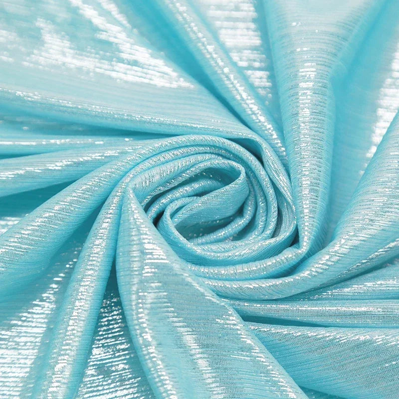 قماش مرن مخطط بألوان قزحية بالليزر - مادة مرحلة الختم الساخن 135 سم