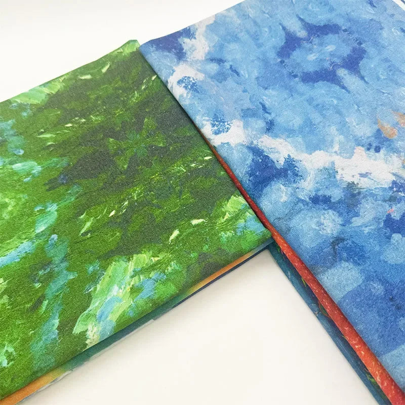 قماش قطني كتان مطبوع عليه رسومات زيتية عالية الجودة لمفارش الطاولات والستائر ومشاريع الحرف اليدوية والديكور المنزلي