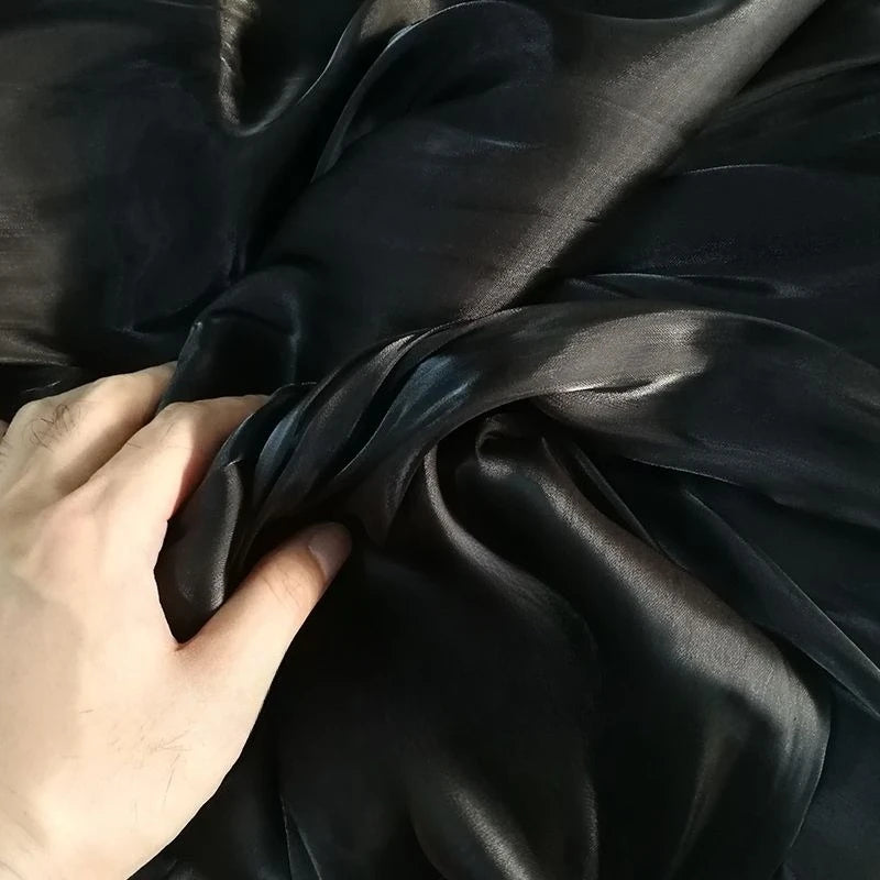 Soft and Shiny Metallic Cool Breeze Satin with Texture Suitable for Wedding Dresses Formal Gowns Designer Clothing Fabrics