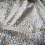 قماش جاكار زهري منقوش بخيوط ذهبية وفضية - فاخر ثلاثي الأبعاد، 140 سم