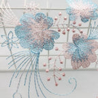 قماش تطريز زهور ثلاثي الأبعاد من الدانتيل الشبكي، فستان زفاف، هانفو، شيونغسام، حقيبة، قماش ملابس