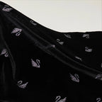 قماش بجعة صغير مطبوع عليه عبارة "بجعة صغيرة" لامع، قماش مخملي مرن معلق، قماش خياطة ملابس رقص، قماش مصمم يدويًا