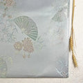 Golden Thread Jacquard Fabric - Fan Bamboo Leaf Pattern Traditional Material