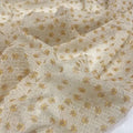 Apricot Bubble Chiffon Fabric - Daisy Small Check Pattern Material
