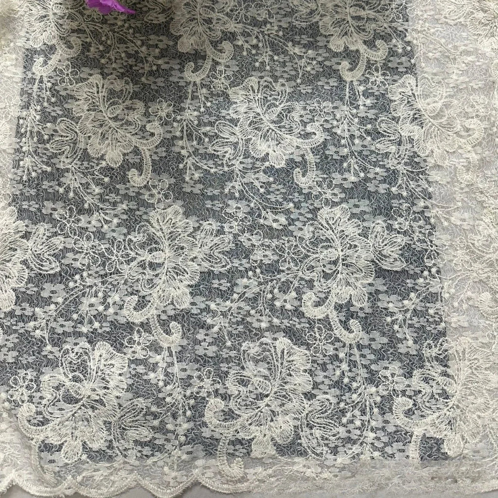 2025 lace cotton thread embroidery fabric fresh and light mesh embroidery fabric DIY wedding dress and evening gown material