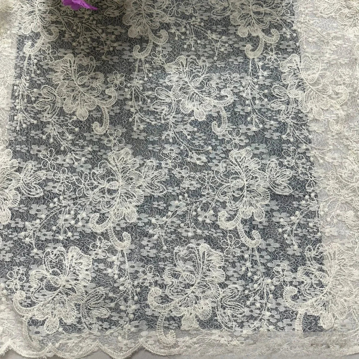 2025 lace cotton thread embroidery fabric fresh and light mesh embroidery fabric DIY wedding dress and evening gown material