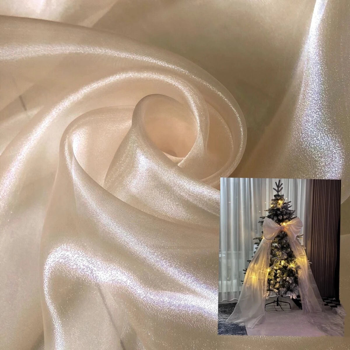 Crystal Organza Fabric Suitable For Wedding Dresses Formal Gowns Party Decorations And Background Designs