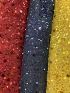 Tela de malla con bordado de perlas y lentejuelas dispersas, adorno de perlas, hecha a mano, para vestido de novia, velo y falda.