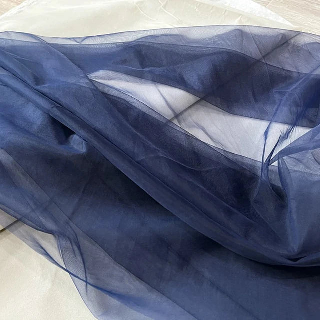 Tela de malla de gasa ligera con efecto niebla, hilo de tul azul suave, velo de fondo DIY, vestido de novia, tul de hadas, material de decoración nupcial