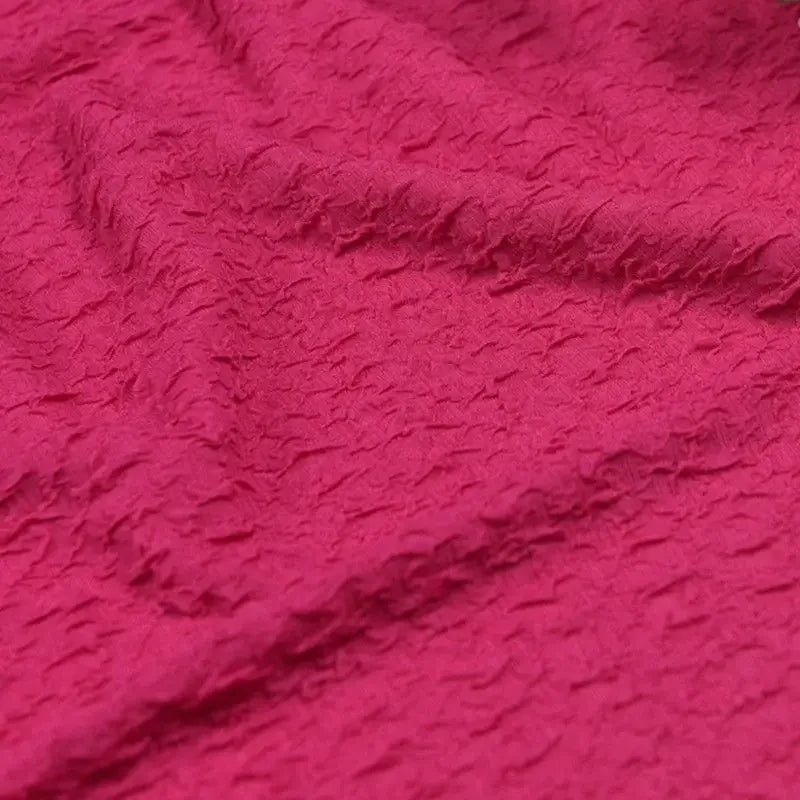 Tela elástica de felpa bordada con burbujas y textura 3D con volantes para vestidos de bebé, ropa de mujer y costura DIY.