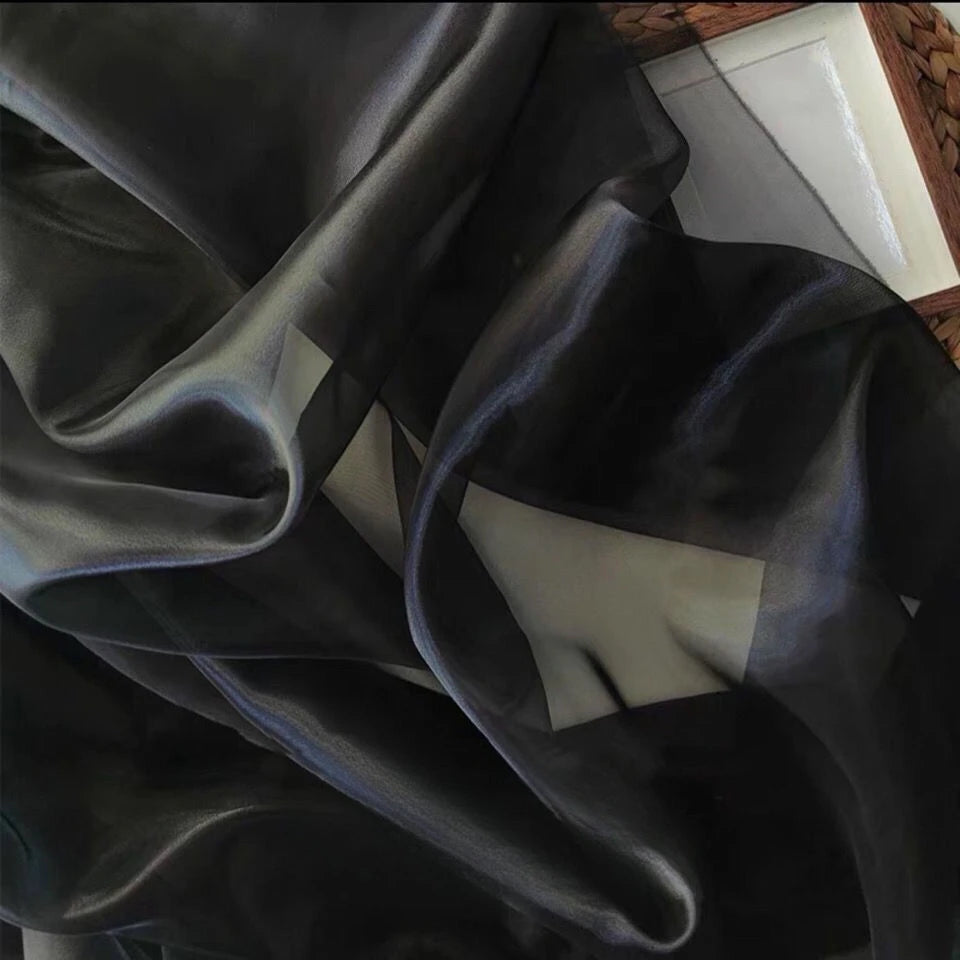 Transparent metallic organza fabric suitable for weddings formal gowns party decorations and bow decorations