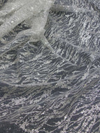 Tela de malla de polvo plateado en aerosol blanco de alta calidad para costura, decoración de bodas y bricolaje, ropa de alto rendimiento