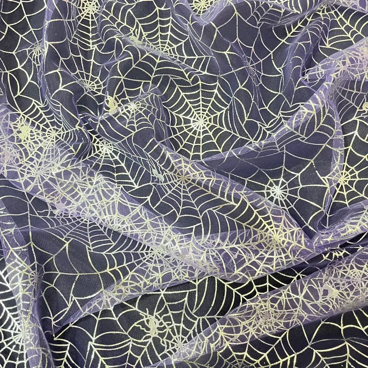 شبكة شفافة مطبوعة على شكل شبكة عنكبوتية لتزيين ملابس الأطفال في الهالوين