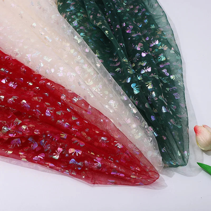 Colorful Sequined Net Fabric, Suitable For Wedding Dresses, Formal Gowns, Children's Wear, Decoration, Etc.