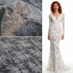 فستان زفاف من قماش الدانتيل عالي الجودة بعرض 1.6 متر، قماش ملابس، مفرش طاولة، ستائر، إكسسوارات بيضاء مصممة