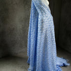 Blue High-end Plush Flash Nail Bead Embroidery Sequin Embroidery Fabric Sewing Stage Clothing Children's Clothing Design Fabric