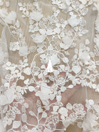 فستان زفاف مطرز بقماش التول 6420 متطور ثلاثي الأبعاد على شكل زهرة وأظافر وخرز وتزيين تنورة مصنوع يدويًا بنفسك