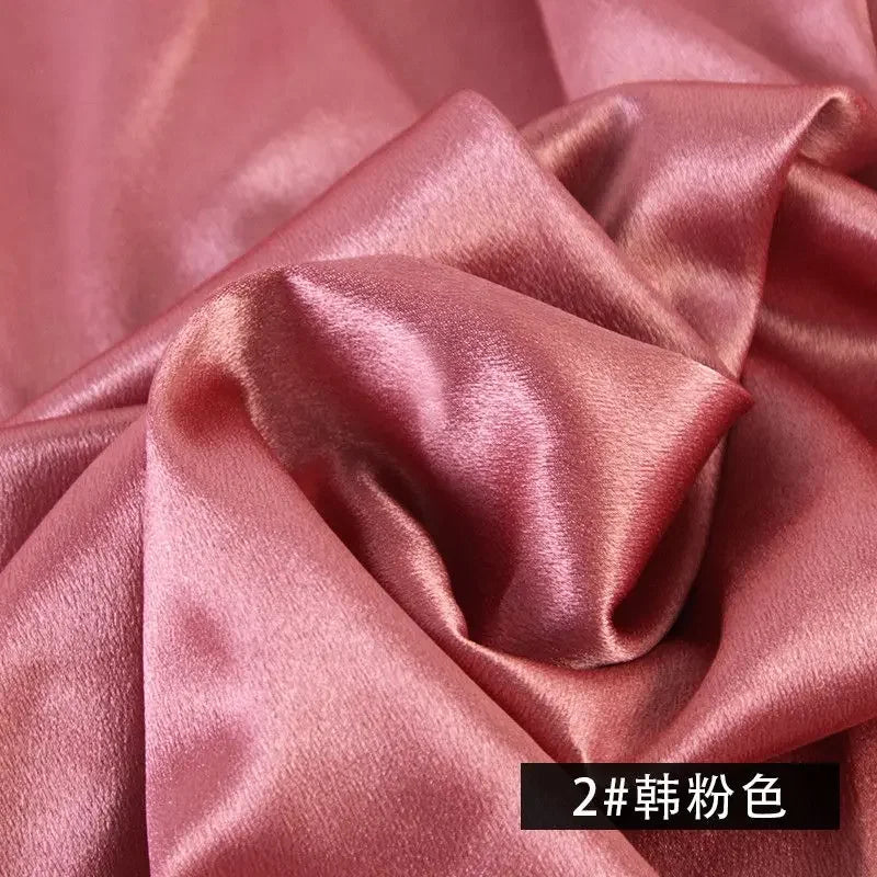 قماش ساتان كريستالي سميك لامع - مادة ستارة فستان بلون واحد