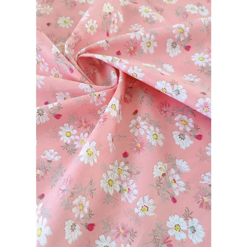 Tela de sarga de algodón puro con estampado floral, suave, totalmente de algodón, para ropa de cama, pijamas, pantalones, cortinas y proyectos de bricolaje para bebés.