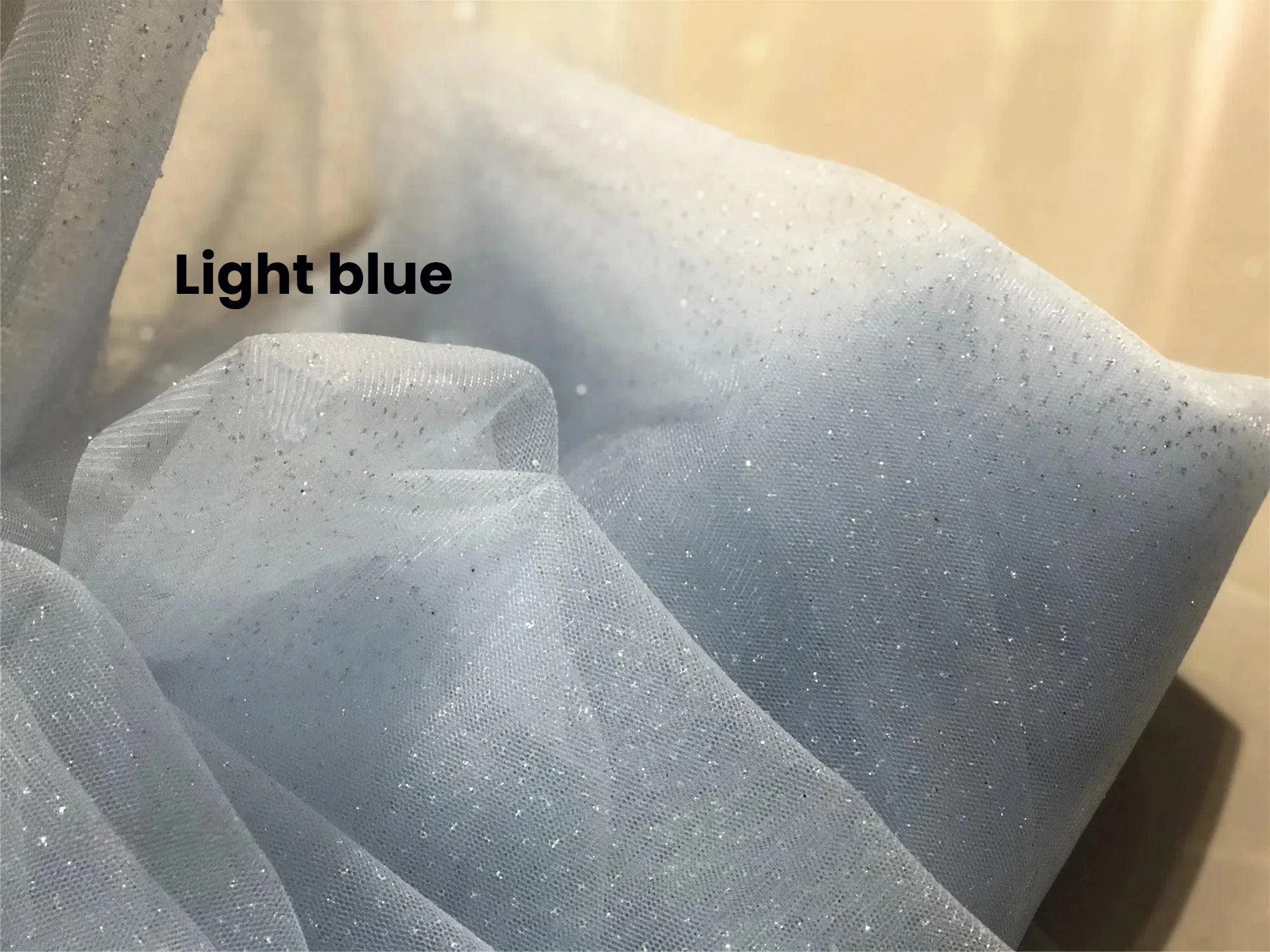 High-quality Blue Black Purple Champagne Colored Headdress, Hot Stamping Gold Spray Shiny Film Wedding Dress Soft Tulle Fabric