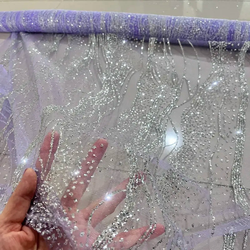 Gold Silver Wedding Fabric for Backgrounds, Ceilings, Chair Backs, and Designer Stage and Dress Material