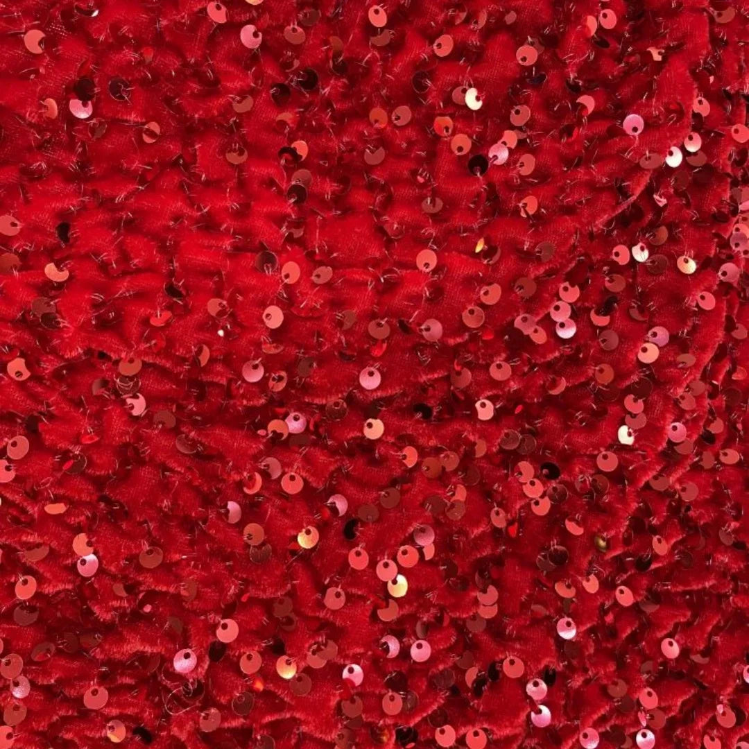 Luxury Velvet Beaded Embroidery Fabric With Dense Sequins Non Shedding Plush For Evening Gown Wedding Dress DIY Decoration