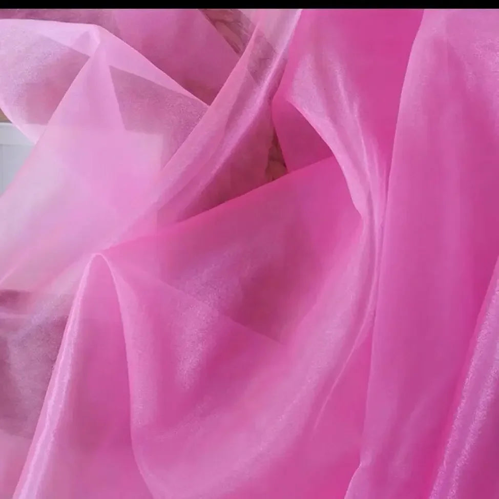 Crystal Organza Fabric - Stiff Sheer Mesh Wedding Dress Material 145cm