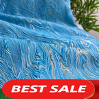 قماش التنورة والفساتين ذو الملمس المطلي بالذهب، سميك ومتدفق، انعكاس خفيف للضوء، نمط جاكار ثلاثي الأبعاد