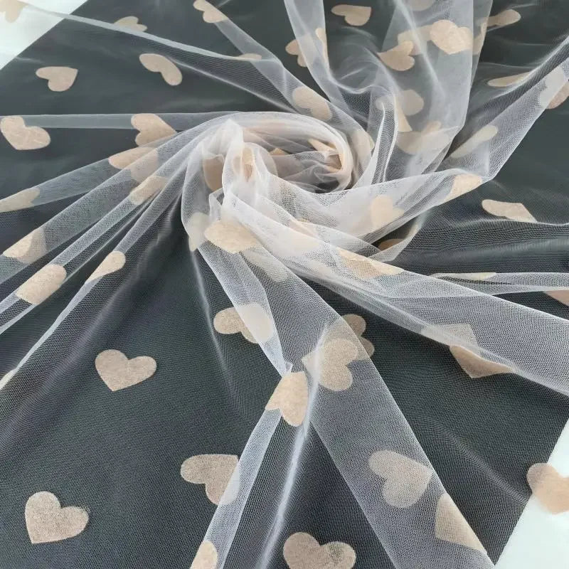 قماش شبكي مزخرف لحفلات عيد الحب وملابس المسرح وحجاب الأميرة وأقمشة فستان الزفاف