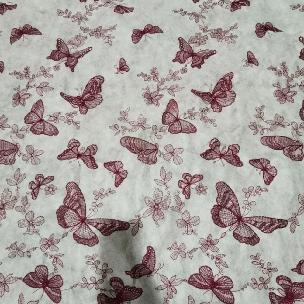 3D Butterfly Embroidered Mesh - Elastic Dress & Skirt Fabric