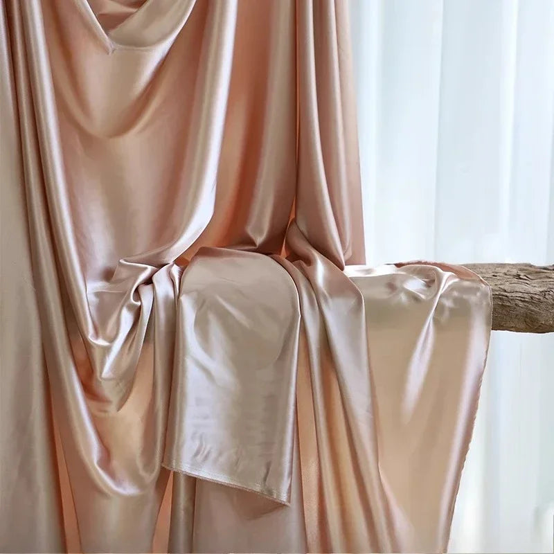 قماش حرير ساتان مرن - مادة ناعمة لامعة 145 سم