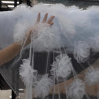 Tela de encaje de flores tridimensional dulce, tela de hilo de nube, tela para fotografía, decoración de fondo de boda, accesorios de fotografía