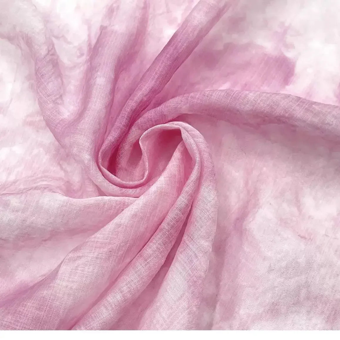 قماش ناعم شبه شفاف من الحرير الشبكي والكتان والقطن - نسيج مصبوغ طبيعيًا