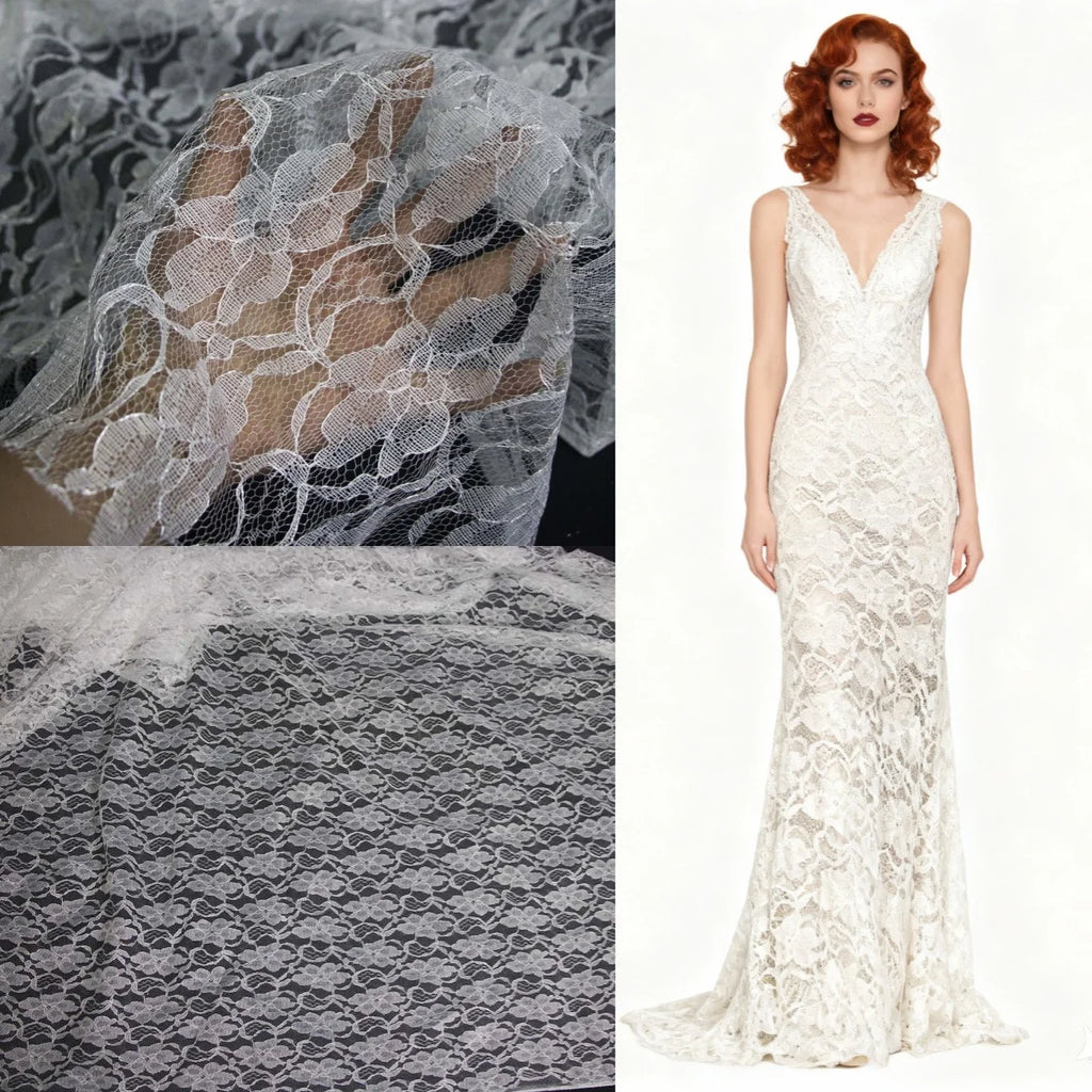 قماش دانتيل شبكي أبيض ناعم جديد لتصوير حفلات الزفاف، مفرش طاولة، ملابس أريكة، قماش ستائر