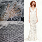 قماش دانتيل شبكي أبيض ناعم جديد لتصوير حفلات الزفاف، مفرش طاولة، ملابس أريكة، قماش ستائر