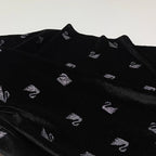 قماش بجعة صغير مطبوع عليه عبارة "بجعة صغيرة" لامع، قماش مخملي مرن معلق، قماش خياطة ملابس رقص، قماش مصمم يدويًا