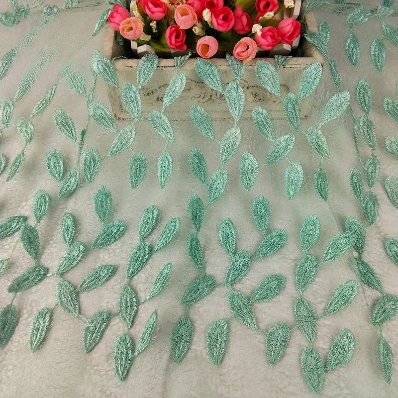 3D Water Soluble Mesh Embroidered Lace Fabric For DIY Dress Crafting Elegant Three Dimensional Floral Netting Material