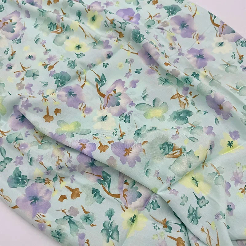 قماش قطني كتان مطبوع بنمط زهور فنية مرسومة بالزيت لخياطة غطاء الطاولة والستائر والديكور الداخلي