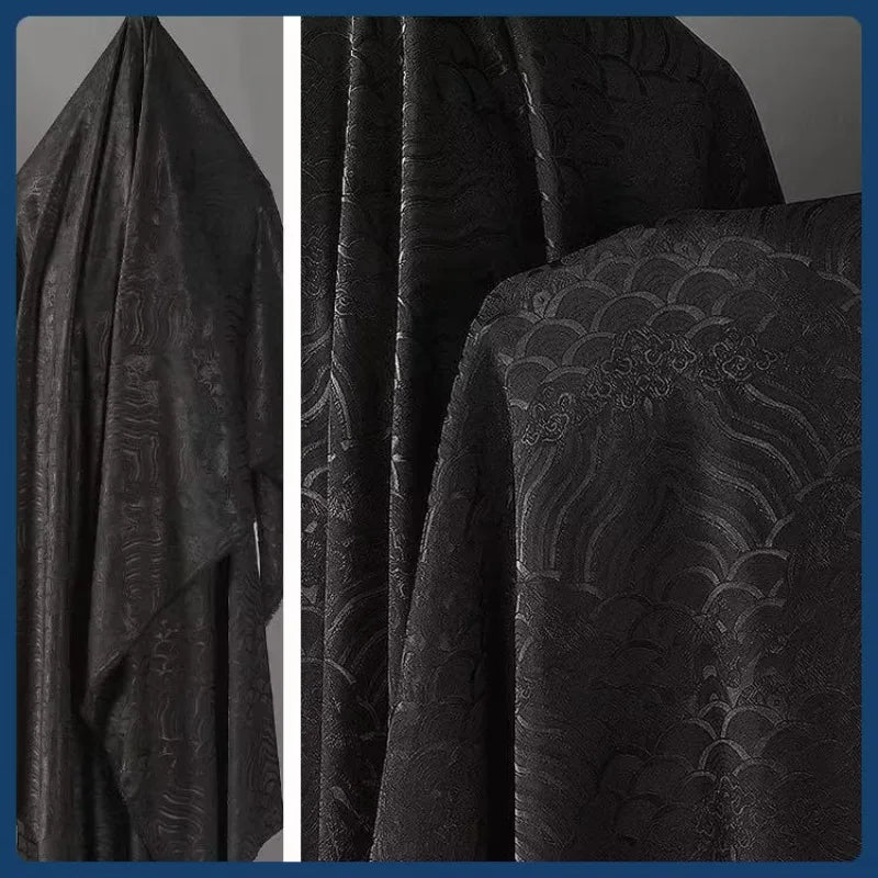 قماش جاكار مموج - خامة فستان أنيقة ومزخرفة 135 سم