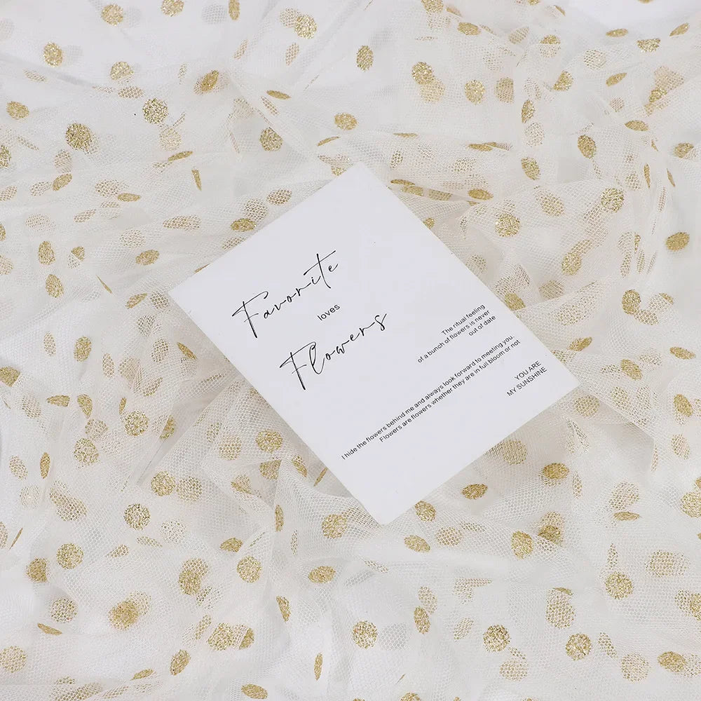 قماش شبكي سداسي ذهبي مطبوع عليه نقاط بولكا مقاس 8 مم، قماش شبكي مطبوع عليه نقاط بولكا، قماش تنورة فستان زفاف، قماش شبكي بوليستر، نمط جديد