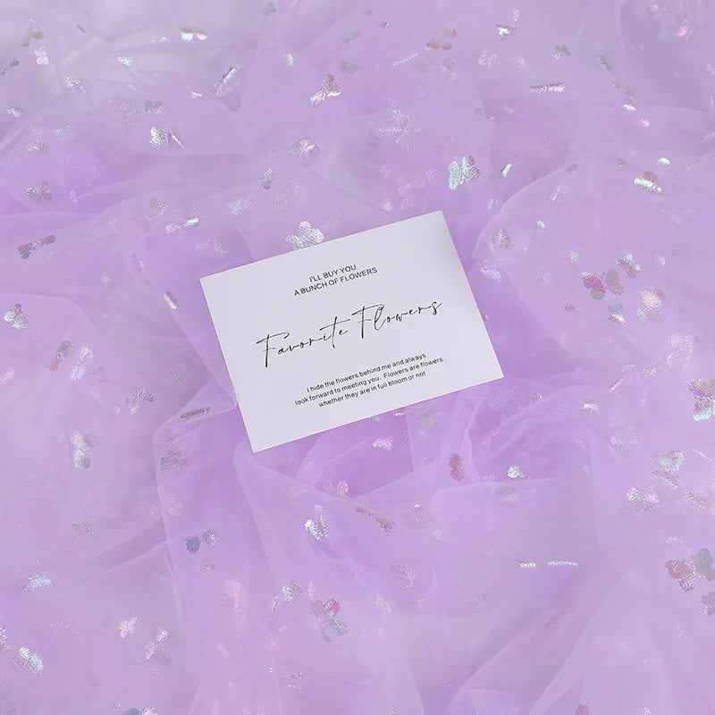 قماش شبكي ملون على شكل فراشة مناسب لتزيين حفلات الزفاف وفساتين الشيفون والتنانير والإكسسوارات وما إلى ذلك