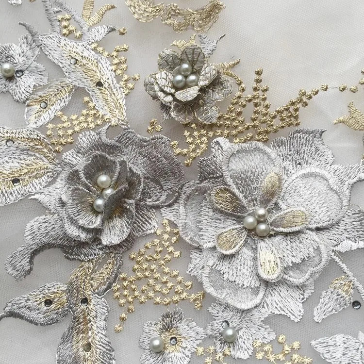 18 لون حلوى سلسلة 3D مسمار خرز بريق فستان الزفاف اللباس ملابس الأطفال DIY الدانتيل زهرة ملصقات الاكسسوارات