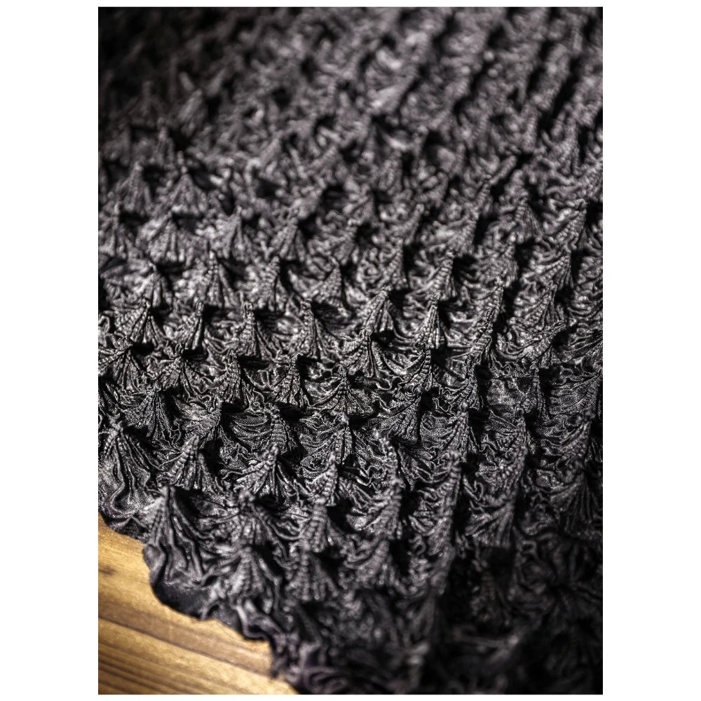 3D Thorn Texture Heavy Pleated Fabric - Avant-Garde Designer Material