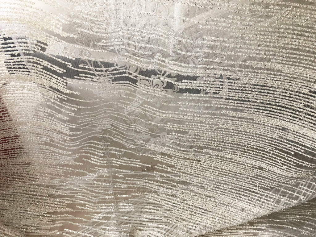 High End White Pearl Shiny Hot Stamping Gold Silver Mesh Fabric Sewing Wedding Dress Evening Gown Lace Mesh Soft Fabric