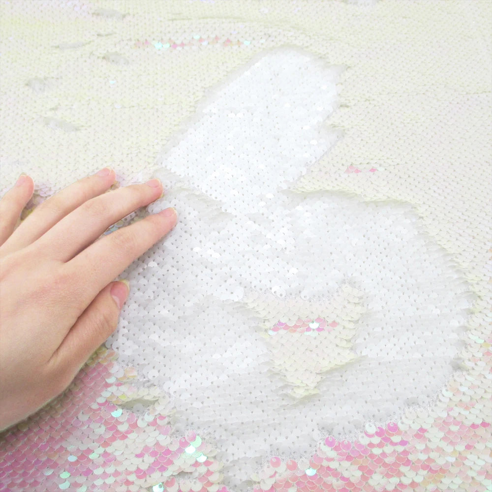 Tela reversible de lentejuelas bicolor para vestido de noche, diseño de lazos para el cabello, accesorios para mujer