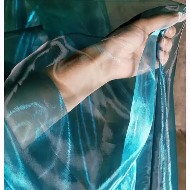 Unique Fabric Transparent Organza Sheer Cloth Sparkling Material For Wedding Dress Elegant Evening Gown Couture Design Clothing