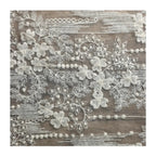 قماش تول مطرز من الدانتيل بلون بيج مورنينغ جلوري، شفاف متدرج اللون، مناسب لفساتين الزفاف، فستان العروس، نسيج كوتور فرنسي