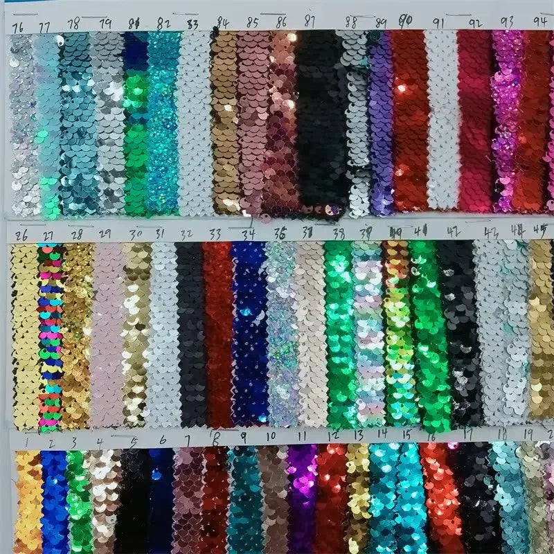 Reversible Folded Sequin Fabric - 5mm for Evening Gowns & Stage Décor - fabric photo 5