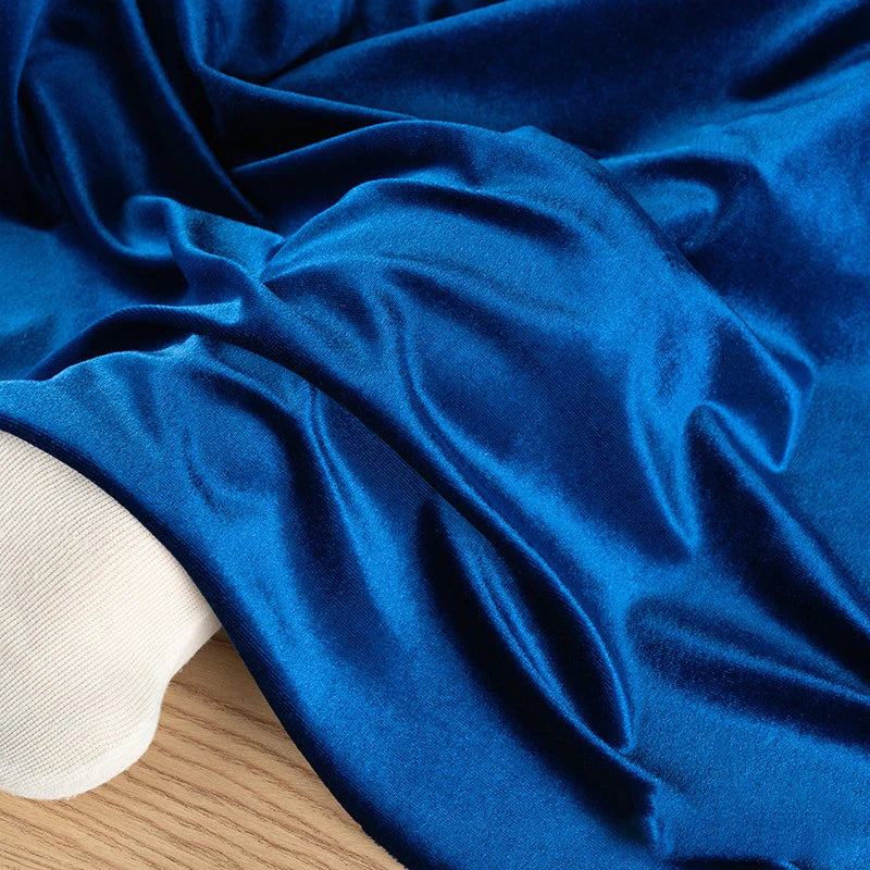 Premium Stretch Gold Velvet Fabric - Soft Plush Material for Evening Gowns