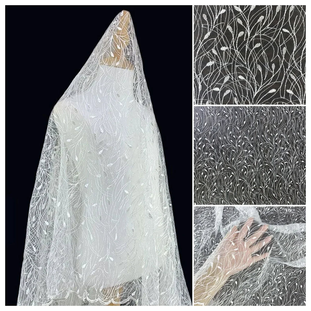 Versatile Sheer Tulle Lace Fabric For Bridal Gowns Backdrops Scarves Home Decor Soft Durable Wedding Craft Supplies Wedding Gown